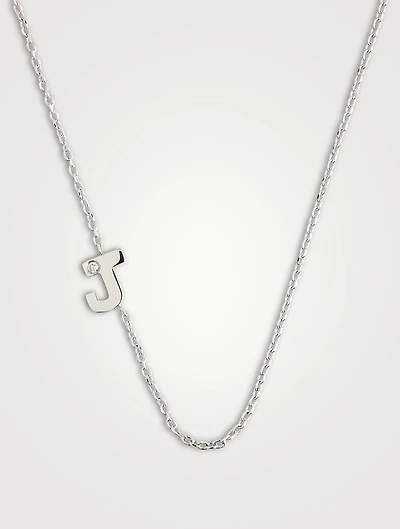 Love Letter 14K Gold Single Diamond J Necklace