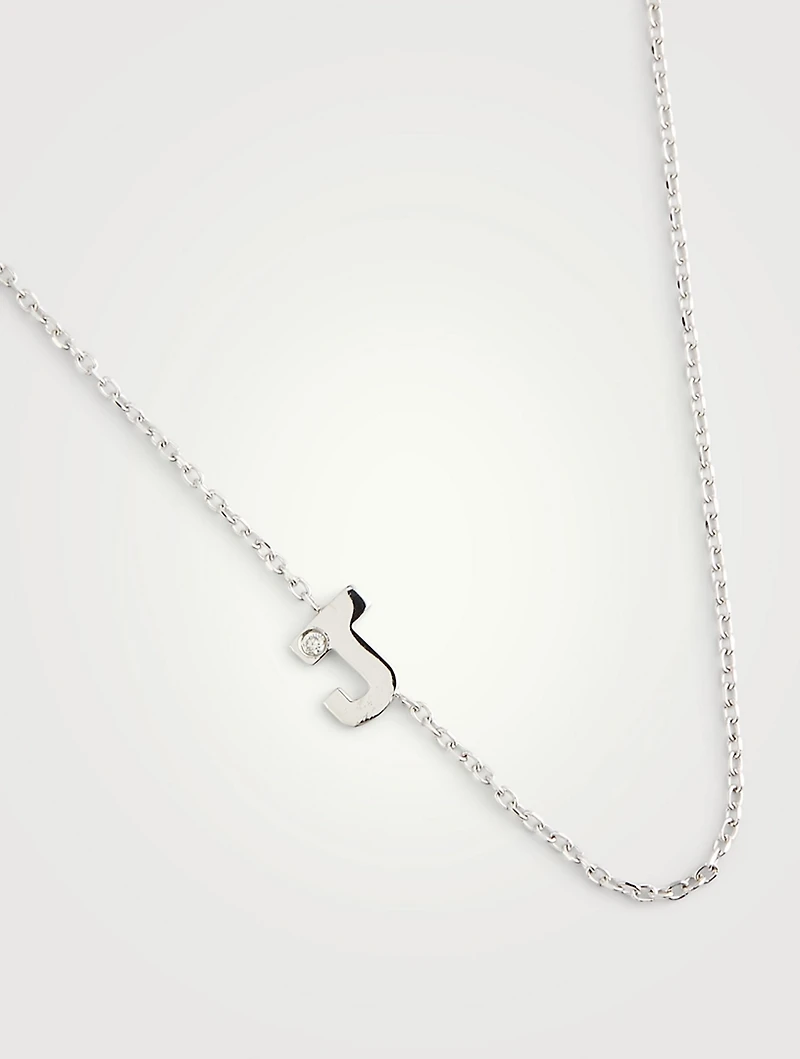 Love Letter 14K Gold Single Diamond J Necklace