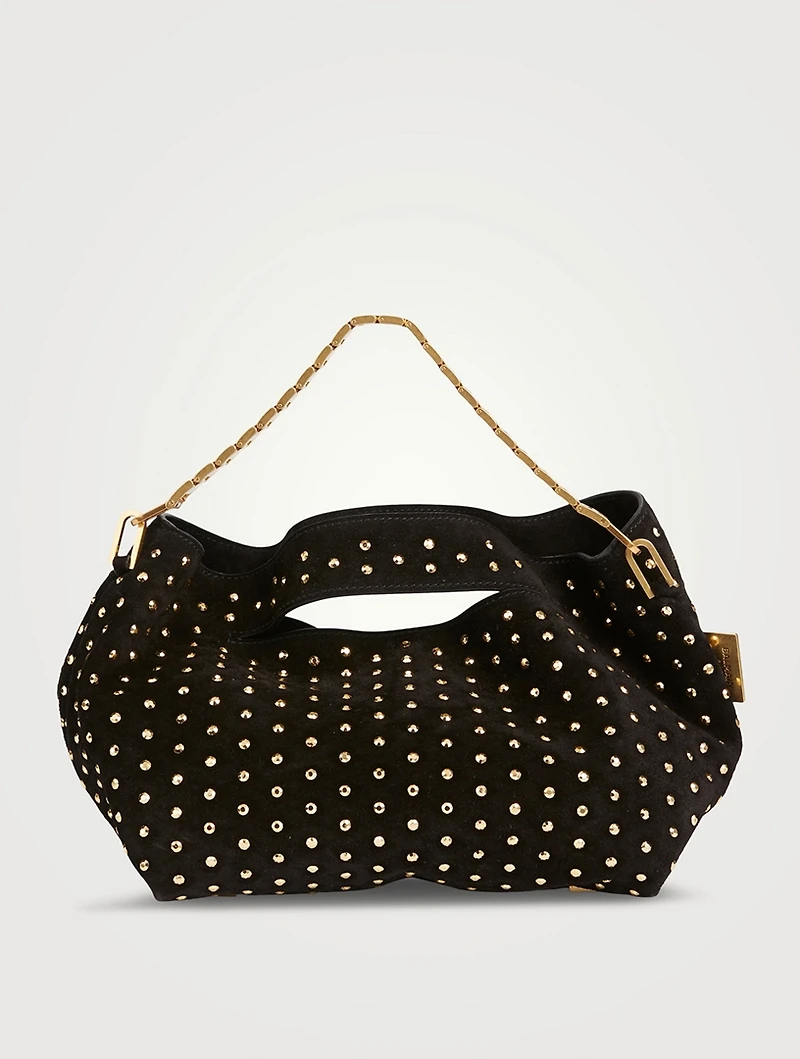 Small Fortune Dots Suede Shoulder Bag