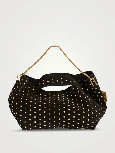 Small Fortune Dots Suede Shoulder Bag