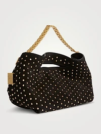 Small Fortune Dots Suede Shoulder Bag