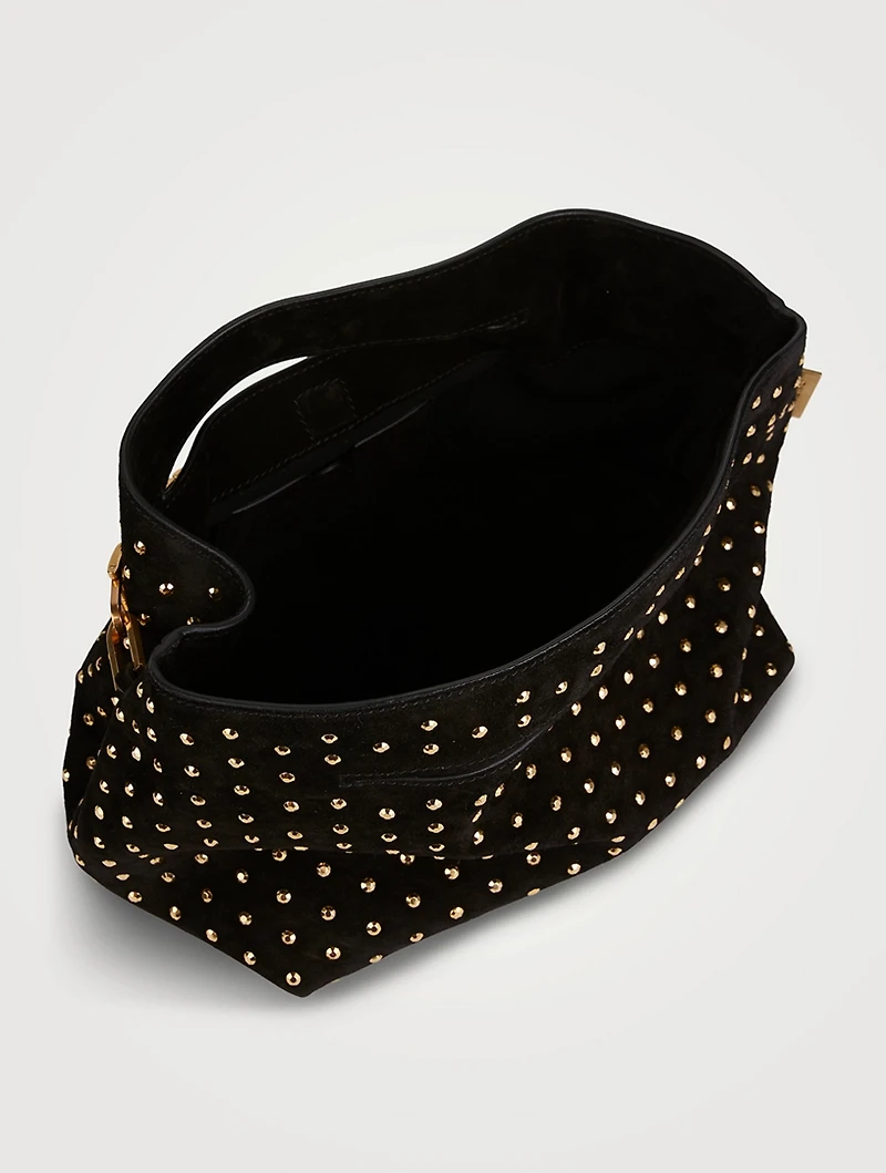 Small Fortune Dots Suede Shoulder Bag
