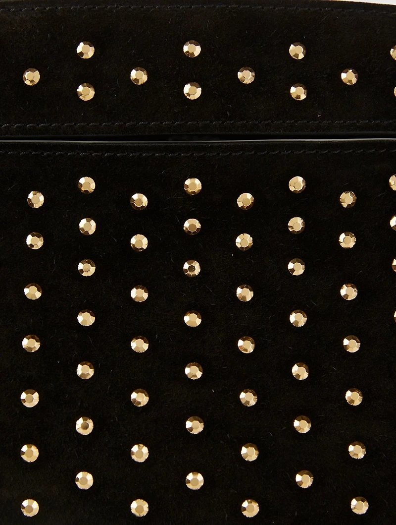 Small Fortune Dots Suede Shoulder Bag