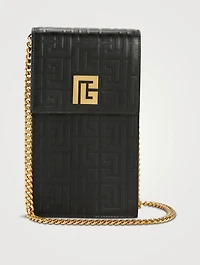 Debossed Leather Crossbody Phone Case