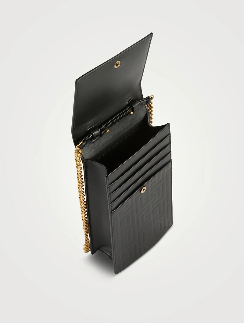 Debossed Leather Crossbody Phone Case