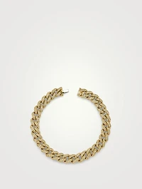 18K Gold Medium Pave Link Bracelet With Diamonds