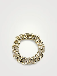 18K Gold Triple Pave Jumbo Link Bracelet With Diamonds