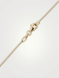 18K Gold Solitaire Heart Pendant Necklace With Diamond