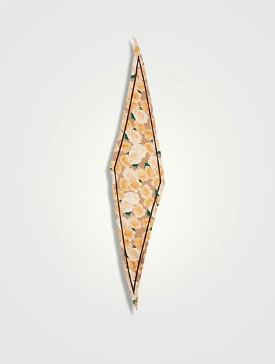 Silk Scarf In Rose Print