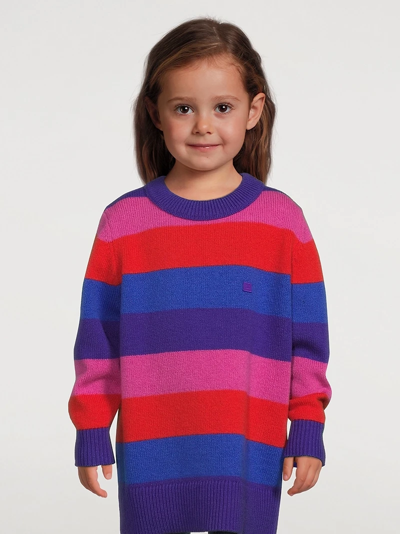 Wool Sweater Striped Print