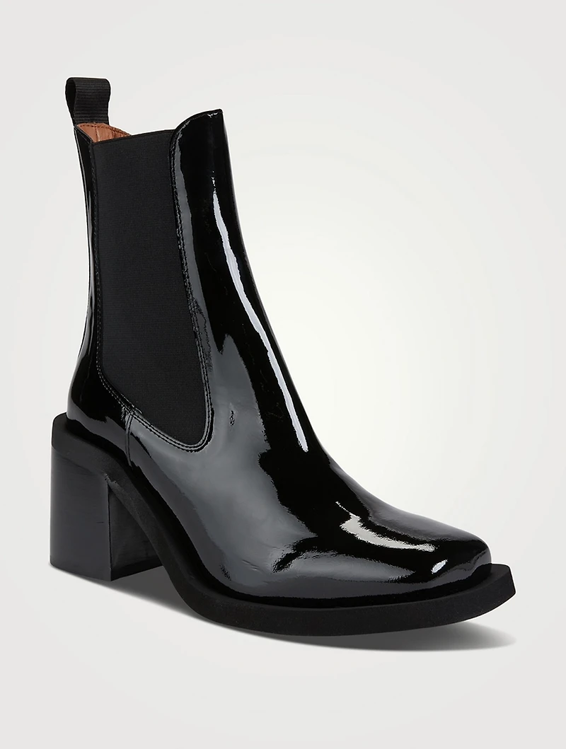 Patent Leather Ankle Boots