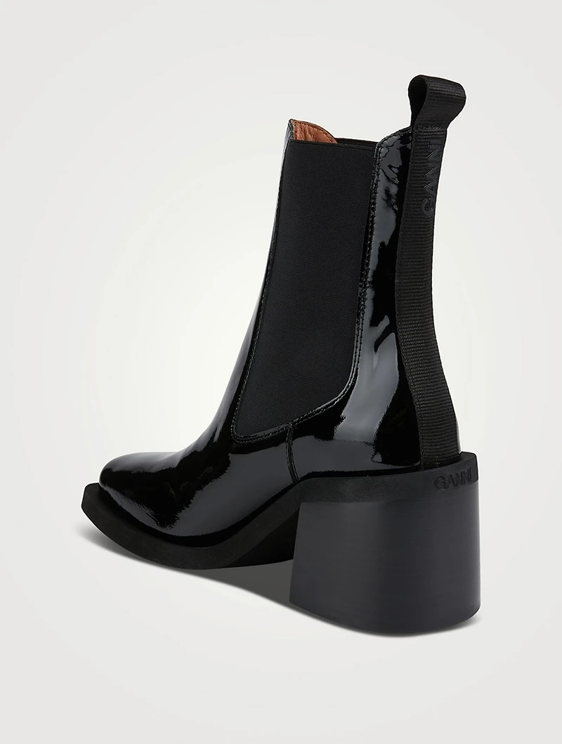 Patent Leather Ankle Boots