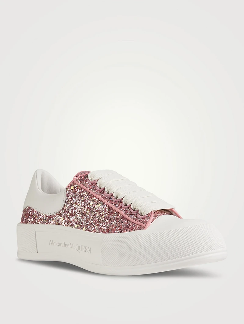 Deck Plimsoll Glitter Sneakers