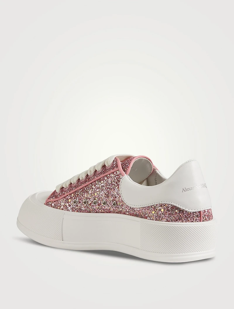 Deck Plimsoll Glitter Sneakers