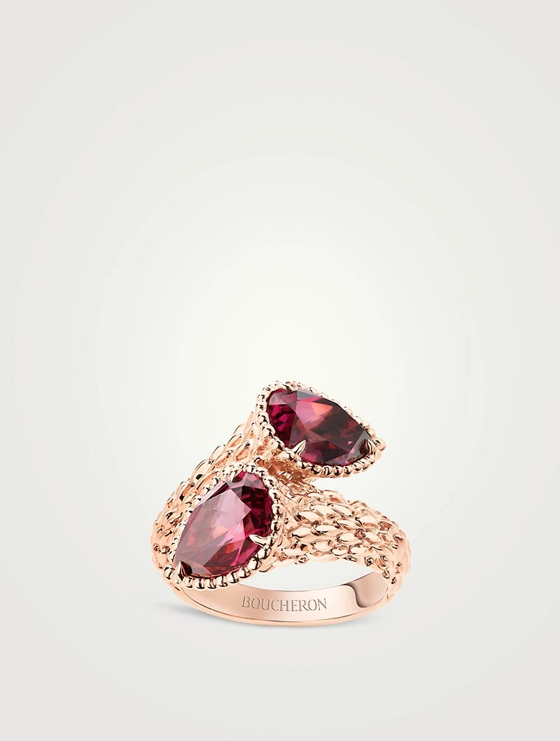 Serpent Bohème Two-Stone Ring With Rhodolite Garnet