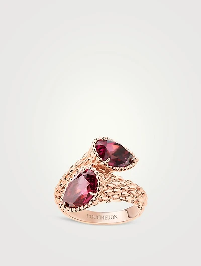 Serpent Bohème Two-Stone Ring With Rhodolite Garnet