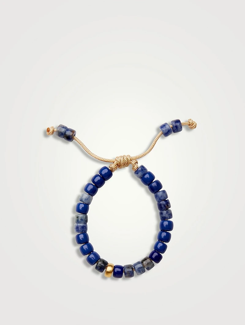 Beaded Bracelet With Sodalite, Agate And 14K Gold