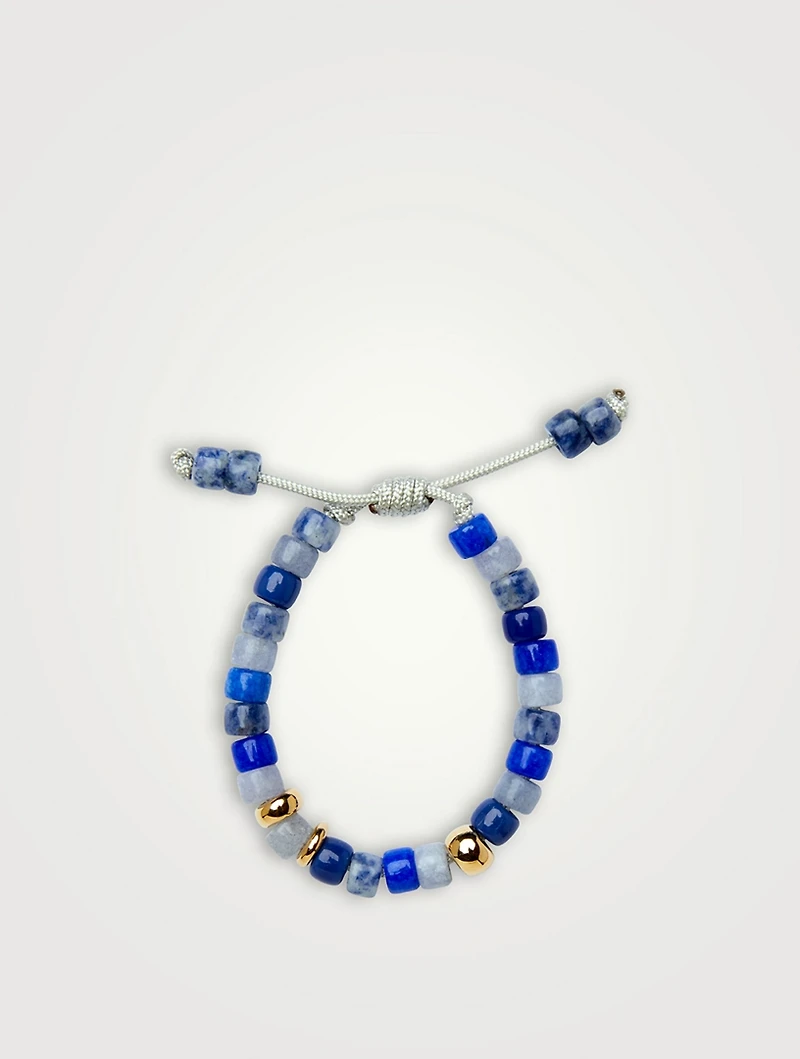 Coastal Blue Bracelet With Shiny 14K Gold