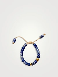 Beaded Bracelet With Sodalite, Blue Agate And 14K Gold