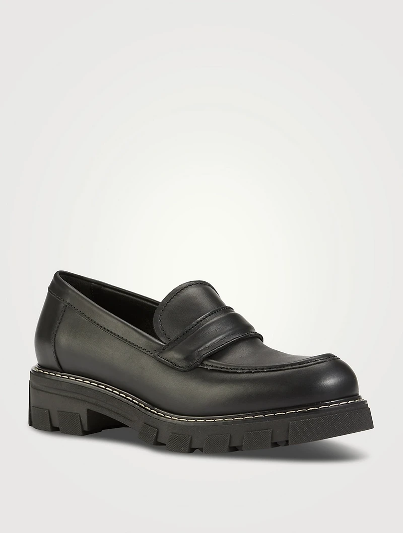 Douglas Leather Lug-Sole Loafers