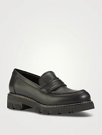 Douglas Leather Lug-Sole Loafers