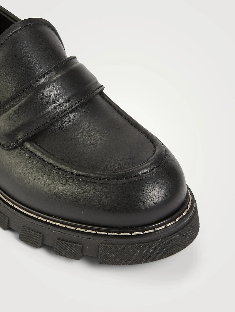 Douglas Leather Lug-Sole Loafers