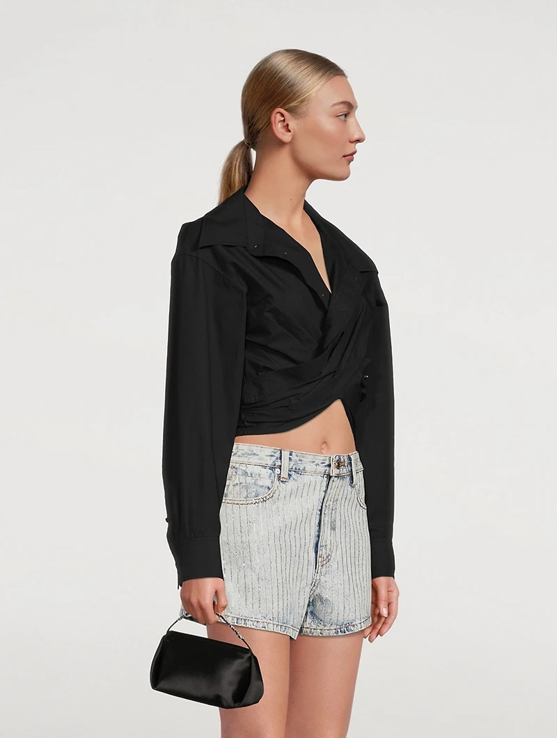 Cross-Front Cotton Shirt
