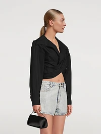 Cross-Front Cotton Shirt