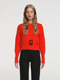 Belted Crewneck Sweater