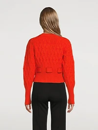 Belted Crewneck Sweater