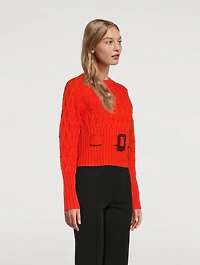 Belted Crewneck Sweater