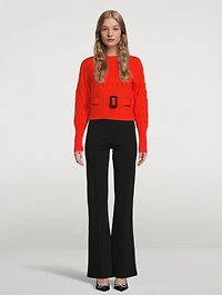 Belted Crewneck Sweater