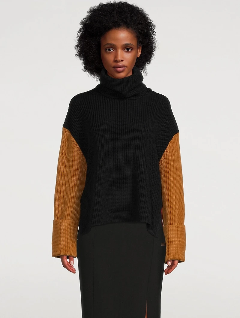 Jumbo Cuff Wool Sweater