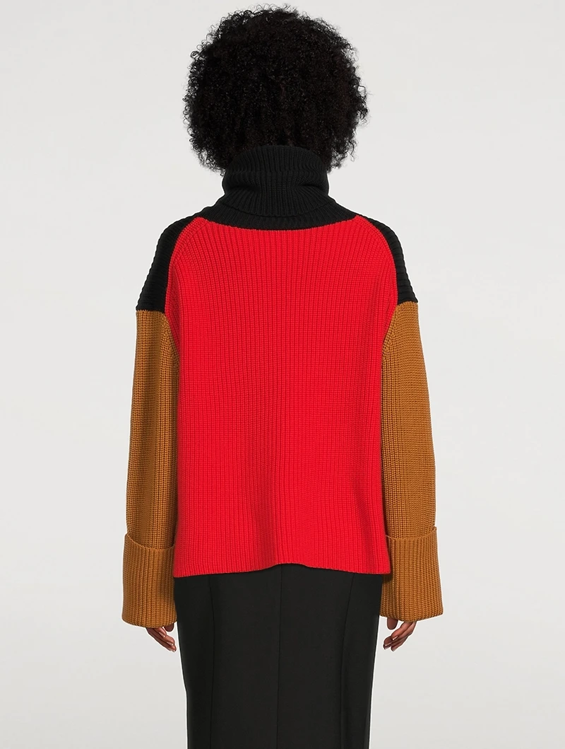 Jumbo Cuff Wool Sweater