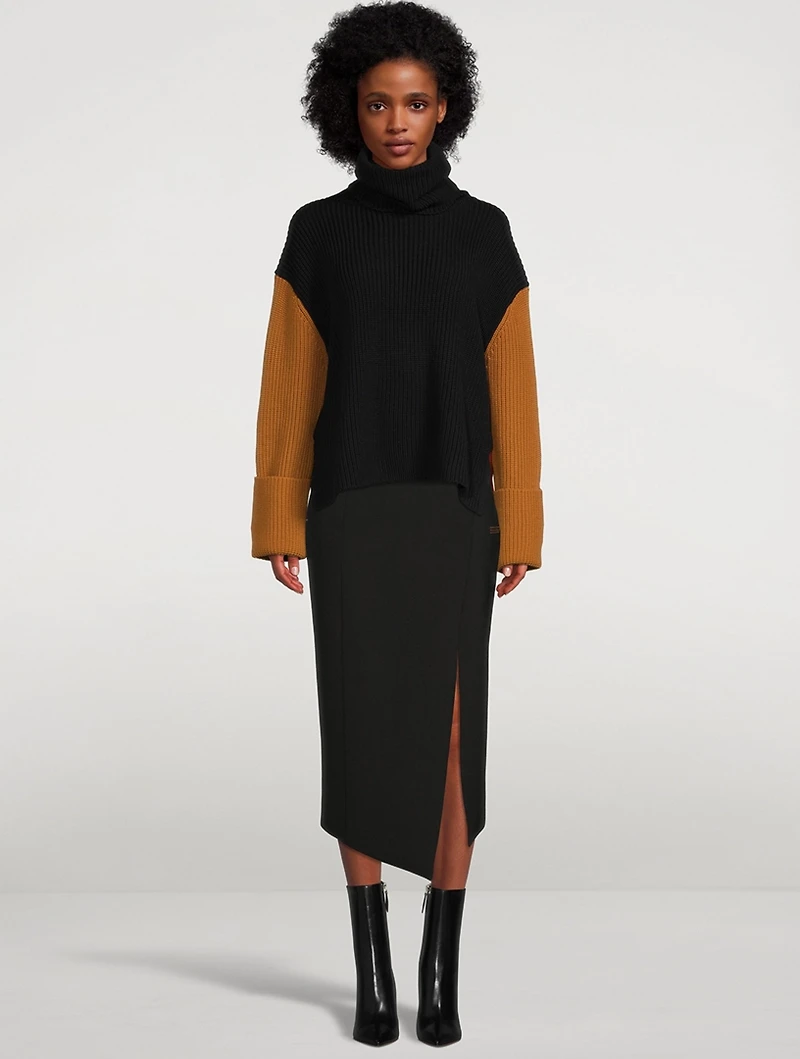 Jumbo Cuff Wool Sweater