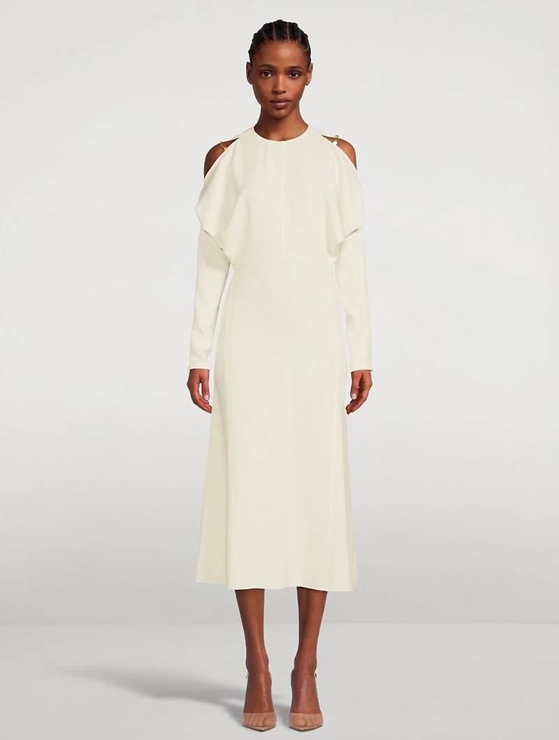 Cold-Shoulder Midi Dress