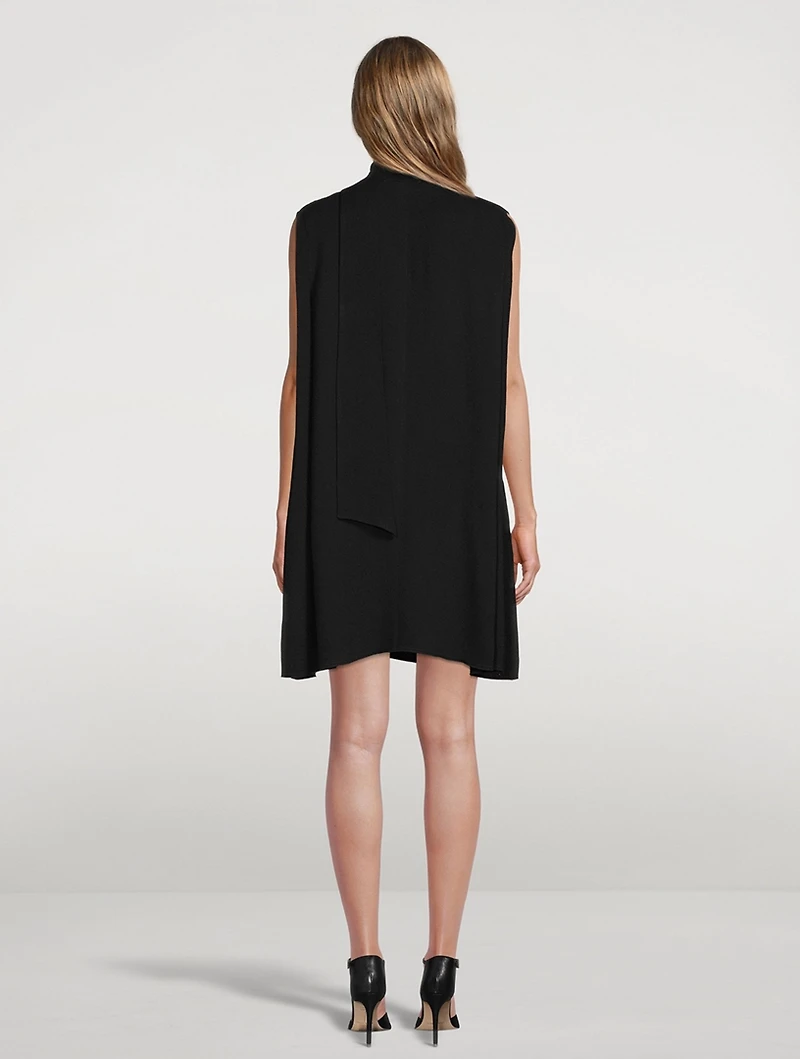 Sleeveless Shift Dress With Scarf