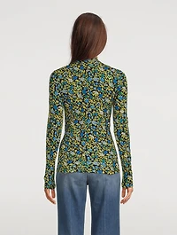 Turtleneck Top Floral Print