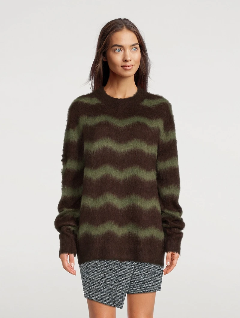 Alpaca And Wool Sweater Striped Print
