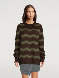 Alpaca And Wool Sweater Striped Print