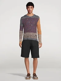 Wool-Blend Distressed Sweater