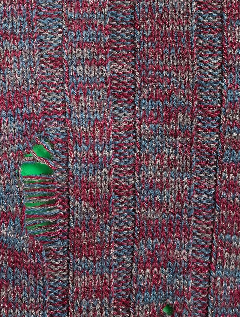 Wool-Blend Distressed Sweater