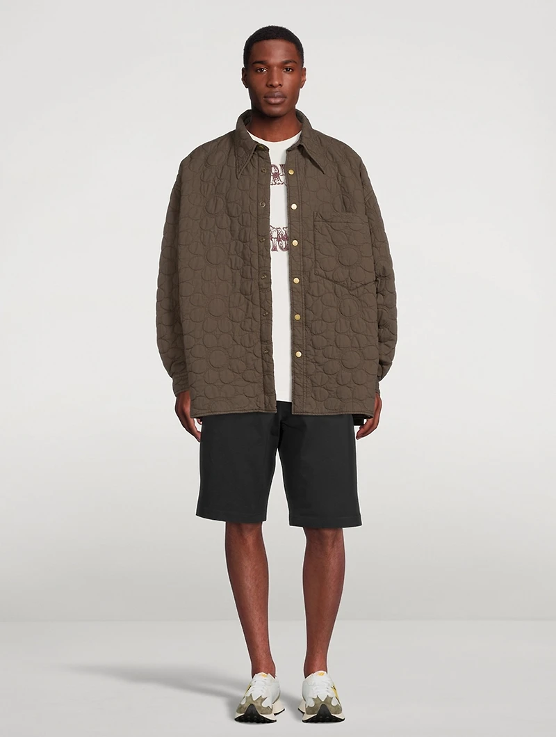 Flower Quilted Organic Cotton Shirt Jacket