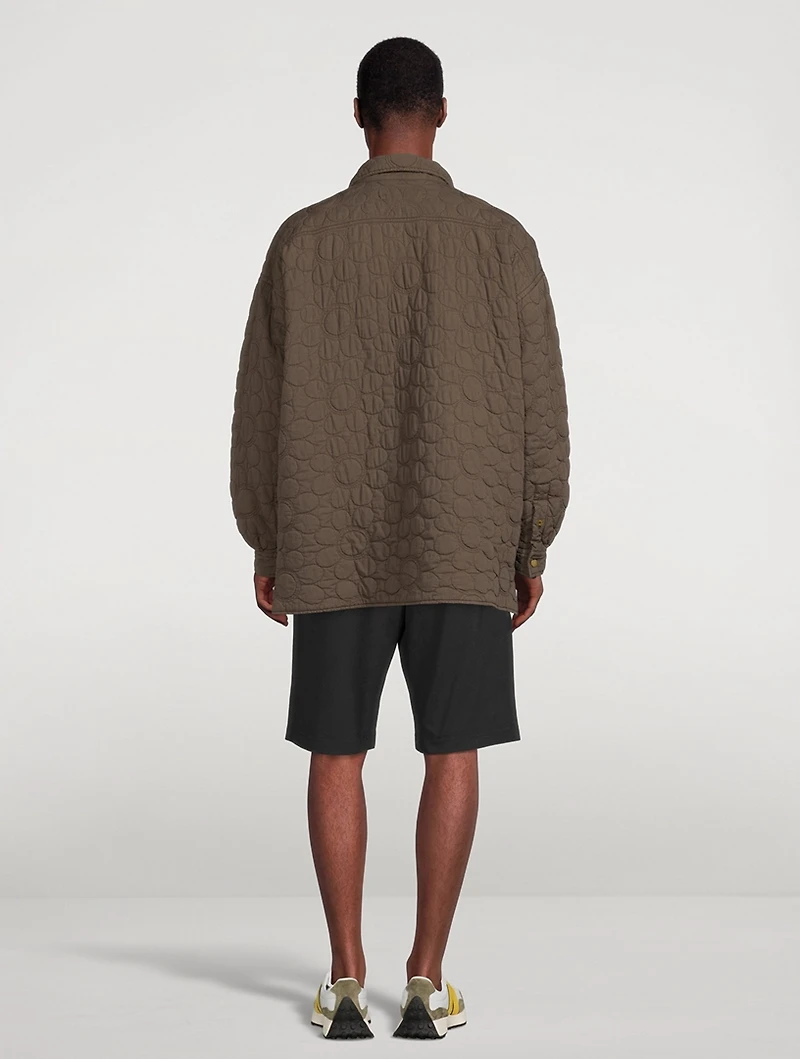 Flower Quilted Organic Cotton Shirt Jacket