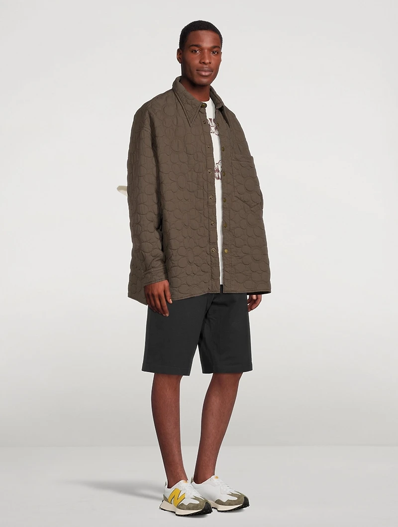 Flower Quilted Organic Cotton Shirt Jacket