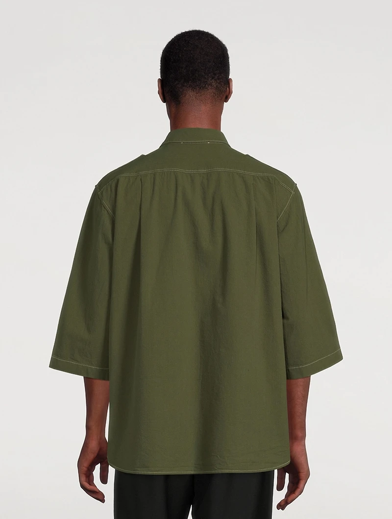 Cotton Three-Quarter Sleeve Shirt