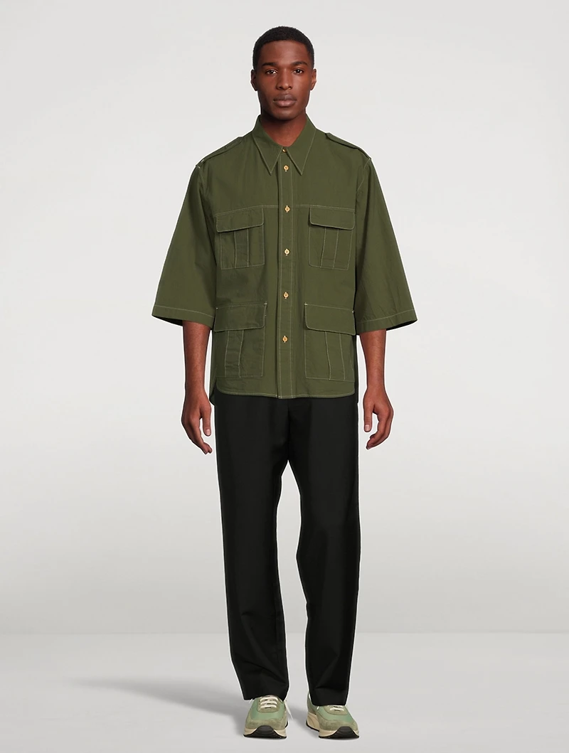 Cotton Three-Quarter Sleeve Shirt