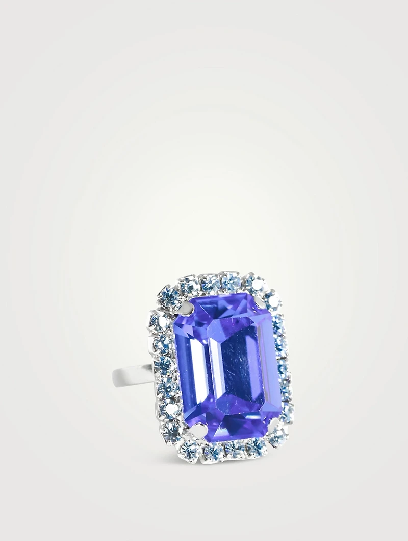 Emerald-Cut Ring With Crystal