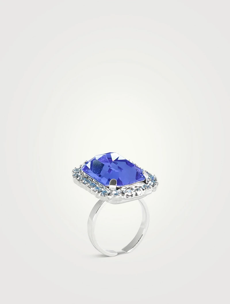 Emerald-Cut Ring With Crystal