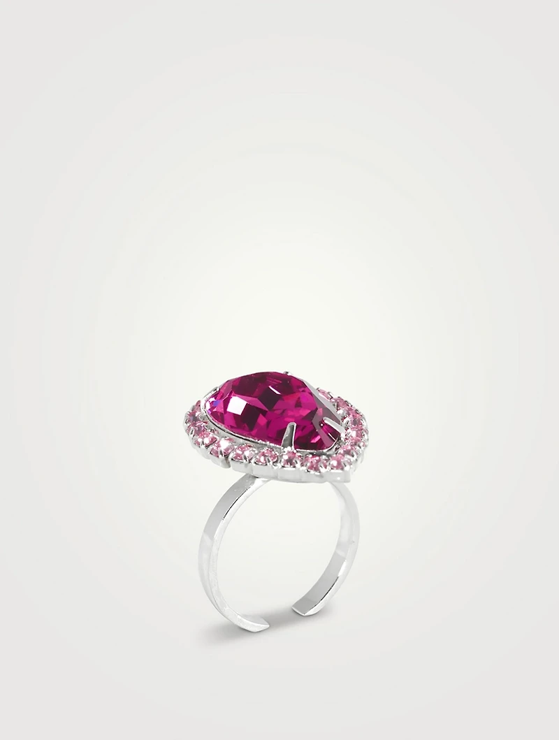 Pear-Cut Ring With Crystal